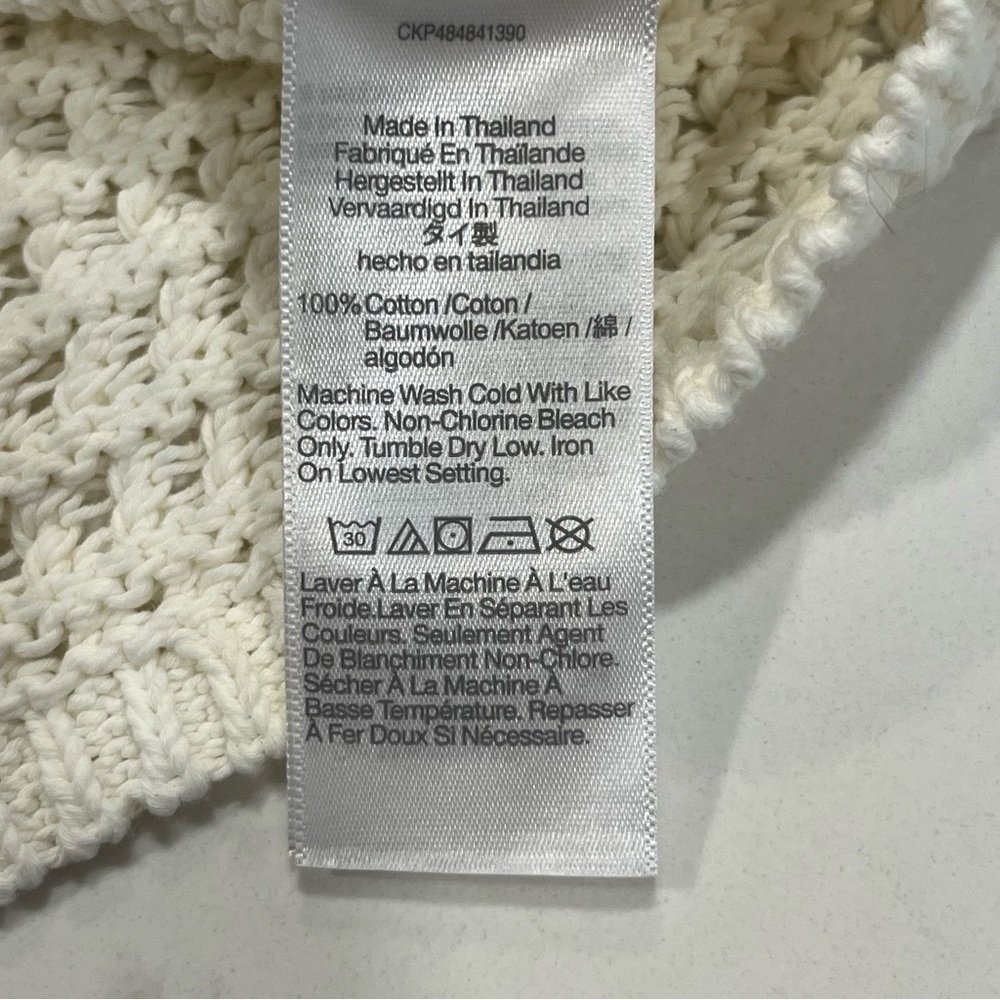 NWT Madewell Cream Crocheted Lightweight Cotton Sweater Tank Medium - Picture 10 of 12